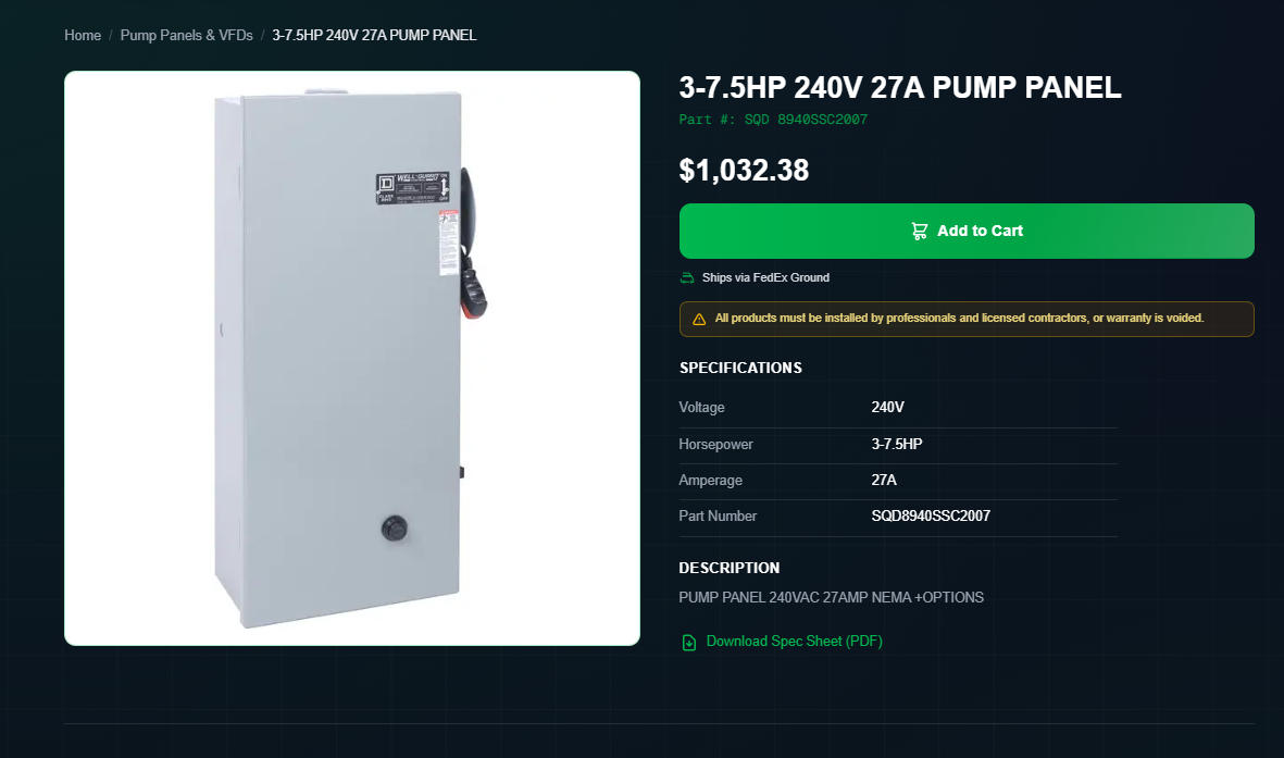 Empire AG Solutions flowmeters category page with filters